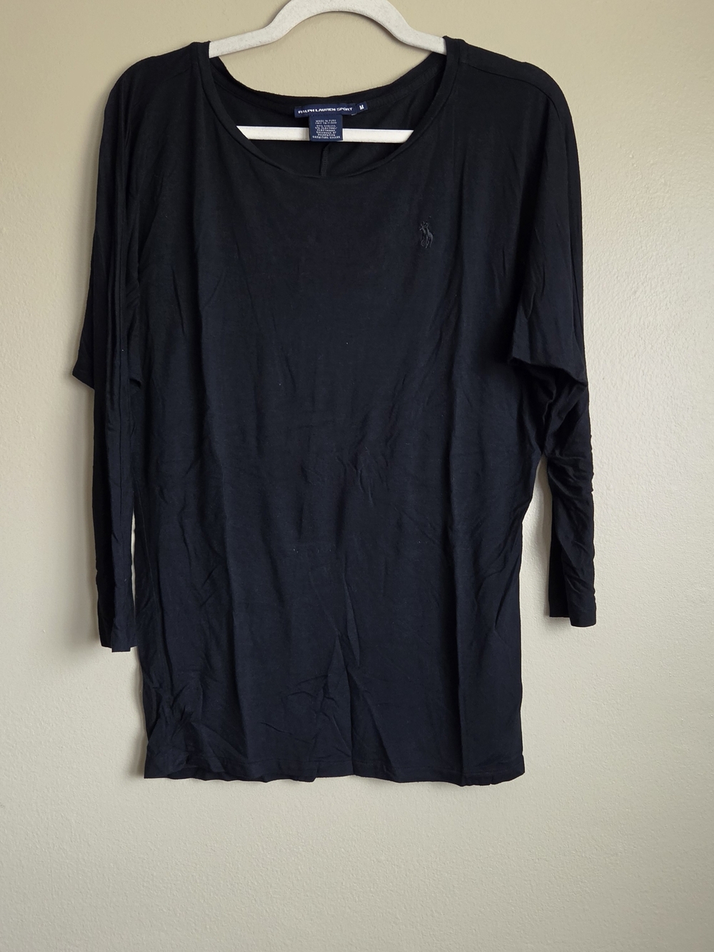 00s Ralph Lauren Black Long-Sleeve Crew Neck Shirt